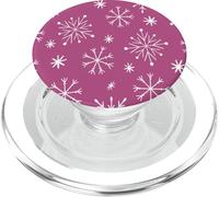 Pink Berry Snowflakes Pattern Winter Christmas Holidays Snow PopSockets PopGrip per MagSafe