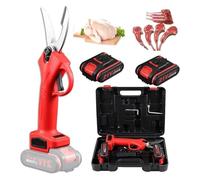 Pink Beryl Forbici elettriche senza filo per le ossa, per il taglio del pollame e molto altro! Forbici da cucina elettriche ricaricabili, 2 x 2000 batterie mAh, presa antisdrucciolevole, rosse