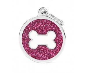 PINK BIG GLIT CIRCLE WHITE BON