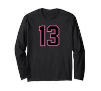 Pink Black Sports Team Number #13 Maglia a Manica
