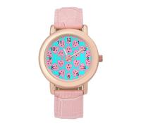 Pink Blob Fish Orologio da polso da donna, elegante, analogico, al quarzo, cinturino in pelle, Stile:, regular, Cinturino