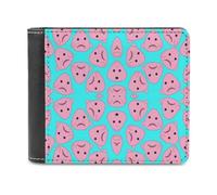 Pink Blob Fish - Portafoglio da uomo in pelle, sottile, con porta carte di credito, Stile:, Taglia unica