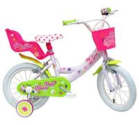 Pink BLOOM - Bicicletta Bambina, Lilla, Verde, Misura 14"