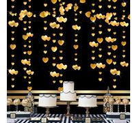 Pink Blume 52Ft Oro Cuore Kit per Feste Doppio Lato Carta Metallizzata Banner Streamer per Fidanzamento Anniversario Bridal Shower Wedding San Valentino Addio al Nubilato Decorazioni per Feste