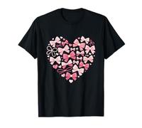 Pink Bow Heart Valentine Cute Ribbon Sweet Love Maglietta