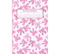 Pink Bow Journal for Girls: Cream Colored Paper, Dotted College-Ruled Lines, 6 x 9, 120 Pages / 60 Sheets