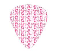 Pink Breast Cancer Awareness Confezione da 12 Plettri per Chitarra, Include calibri Sottile, Medio e Pesante 3 Misure per Plettri Acustici per Chitarra Elettrica