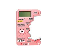 (Pink) BT189 Battery Tester LCD Display Universal Voltmeter Electricity Display AA AAA Button Cell Batteries 1.5V/3V/3.7V/4.8V/9V