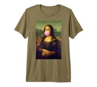 Pink Bubble Gum Mona Lisa Pop Art da Vinci Maglietta Premium