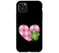 Pink Buffalo Plaid Heart For St. Paddys Day Green Shamrock Custodia per iPhone 11 Pro Max