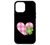 Pink Buffalo Plaid Heart For St. Paddys Day Green Shamrock Custodia per iPhone 12 Pro Max