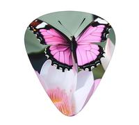 Pink Butterfly 1 set di plettri per chitarra, materiale ABS di alta qualità, vari spessori, migliora la tua esperienza di suono