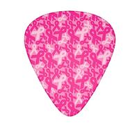 Pink Cancer Ribbons Confezione da 12 plettri per chitarra, include calibri sottili, medi e pesanti 3 misure per plettri elettrici per chitarra acustica