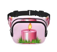 Pink Candle - Marsupio quadrato a doppio strato con cinghia regolabile, per attività all'aperto, taglia unica, colore: nero, Nero , Taglia unica