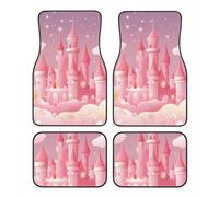 Pink Castle Tappetini per auto 4 pezzi Space Star tappetini universali antiscivolo per SUV Van Truck Berlina