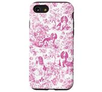 Pink Cavalier King Charles Spaniel Toile, decorazione floreale per cani Custodia per iPhone SE (2020) / 7 / 8