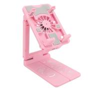 Pink Cell Phone Stand with Cooler Radiator Fan Colorful RGB light Smartphone Cooling Silent Fan Height Compatible with IOS and Android Multi Angle Adjustable Suitable for Hand (Pink)