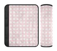 Pink Checkered Pattern 2 Pack seggiolino auto Strap Pads Protegge il collo e le spalle per Airplane Protector para cinturón de carro