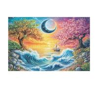 Pink Cherry Blossom Mountain Puzzle 1000 Pezzi Per Regalo Di Pasqua Cartone Spesso Per Bambini Attività Educativa Per Tutta La Famiglia Con Confezione Regalo Qualità Garantita 1000 PCS