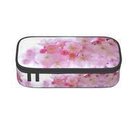 Pink Cherry Blossoms - Astuccio per matite di grande capacità, con cerniera, per ragazzi, ragazze, studenti, scuola, Nero , Taglia unica, Valigia
