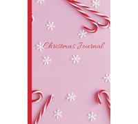 Pink Christmas Candy Cane Journal Lined Notebook For Women and Girls 110 Pages 6x9