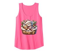 Pink Christmas Must Haves for Women Girls Cute Winter Cat Canotta