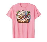 Pink Christmas Must Haves for Women Girls Cute Winter Cat Maglietta
