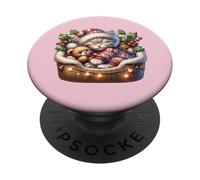 Pink Christmas Must Haves For Women Girls Cute Winter Cat PopSockets PopGrip Adesivo