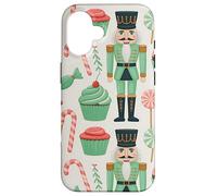 Pink Christmas Nutcracker Candy Cane Pink Nutcracker Cupcake Custodia per iPhone 16