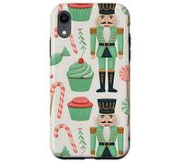 Pink Christmas Nutcracker Candy Cane Pink Nutcracker Cupcake Custodia per iPhone XR