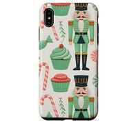 Pink Christmas Nutcracker Candy Cane Pink Nutcracker Cupcake Custodia per iPhone XS Max