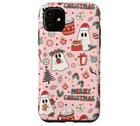 Pink Christmas Spooky Ghost Merry Christmas Retro Pastel Custodia per iPhone 11