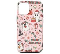 Pink Christmas Spooky Ghost Merry Christmas Retro Pastel Custodia per iPhone 12/12 Pro