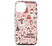 Pink Christmas Spooky Ghost Merry Christmas Retro Pastel Custodia per iPhone 12 mini