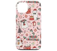 Pink Christmas Spooky Ghost Merry Christmas Retro Pastel Custodia per iPhone 13