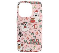 Pink Christmas Spooky Ghost Merry Christmas Retro Pastel Custodia per iPhone 14 Pro