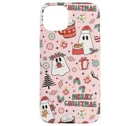 Pink Christmas Spooky Ghost Merry Christmas Retro Pastel Custodia per iPhone 15 Plus