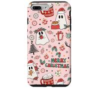 Pink Christmas Spooky Ghost Merry Christmas Retro Pastel Custodia per iPhone 7 Plus/8 Plus