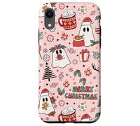 Pink Christmas Spooky Ghost Merry Christmas Retro Pastel Custodia per iPhone XR