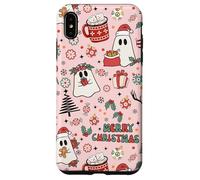 Pink Christmas Spooky Ghost Merry Christmas Retro Pastel Custodia per iPhone XS Max