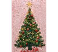 Pink Christmas Tree Notebook - Cute Christmas Journal Gift for Girls, Teens, Women, Friends & Co-Workers | 120 Wide-Ruled Pages, Paperback