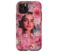 Pink Collage Aesthetic Flowers Girl Art Vibes sognante Custodia per iPhone 11 Pro