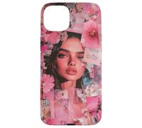 Pink Collage Aesthetic Flowers Girl Art Vibes sognante Custodia per iPhone 15 Plus