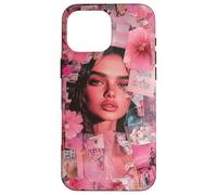Pink Collage Aesthetic Flowers Girl Art Vibes sognante Custodia per iPhone 16 Pro Max