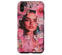 Pink Collage Aesthetic Flowers Girl Art Vibes sognante Custodia per iPhone XS Max