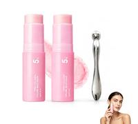 Pink Collagen Volume Multi Balm Stick, Sticks Idratante Portatile, 10g | Multiuso Stick Idratante per Labbra, Occhi e Collo, Stick Viso Nutriente, Idrata e Leviga, 2PC