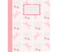pink coquette composition notebook cute girly pink bows and cherries