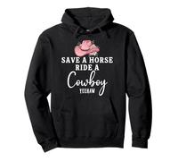 Pink Coquette Cowgirl Hat Save a Horse Ride a Cowboy Yeehaw Felpa con Cappuccio