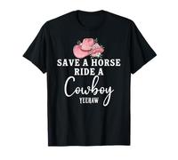 Pink Coquette Cowgirl Hat Save a Horse Ride a Cowboy Yeehaw Maglietta