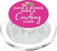 Pink Coquette Cowgirl Hat Save a Horse Ride a Cowboy Yeehaw PopSockets PopGrip per MagSafe